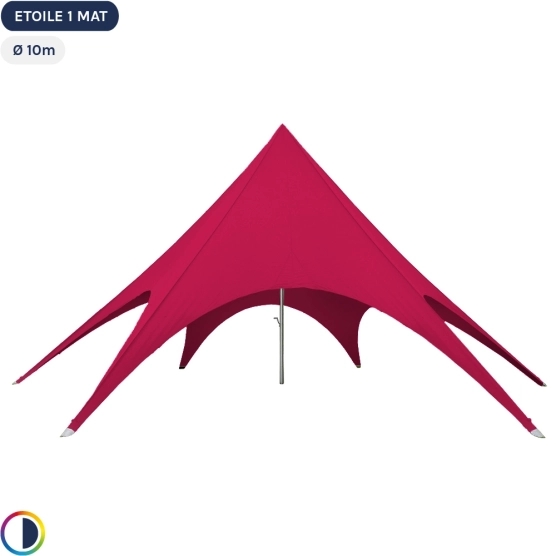 Tente étoile rouge diamètre 10m Tente étoile rouge diamètre 10m