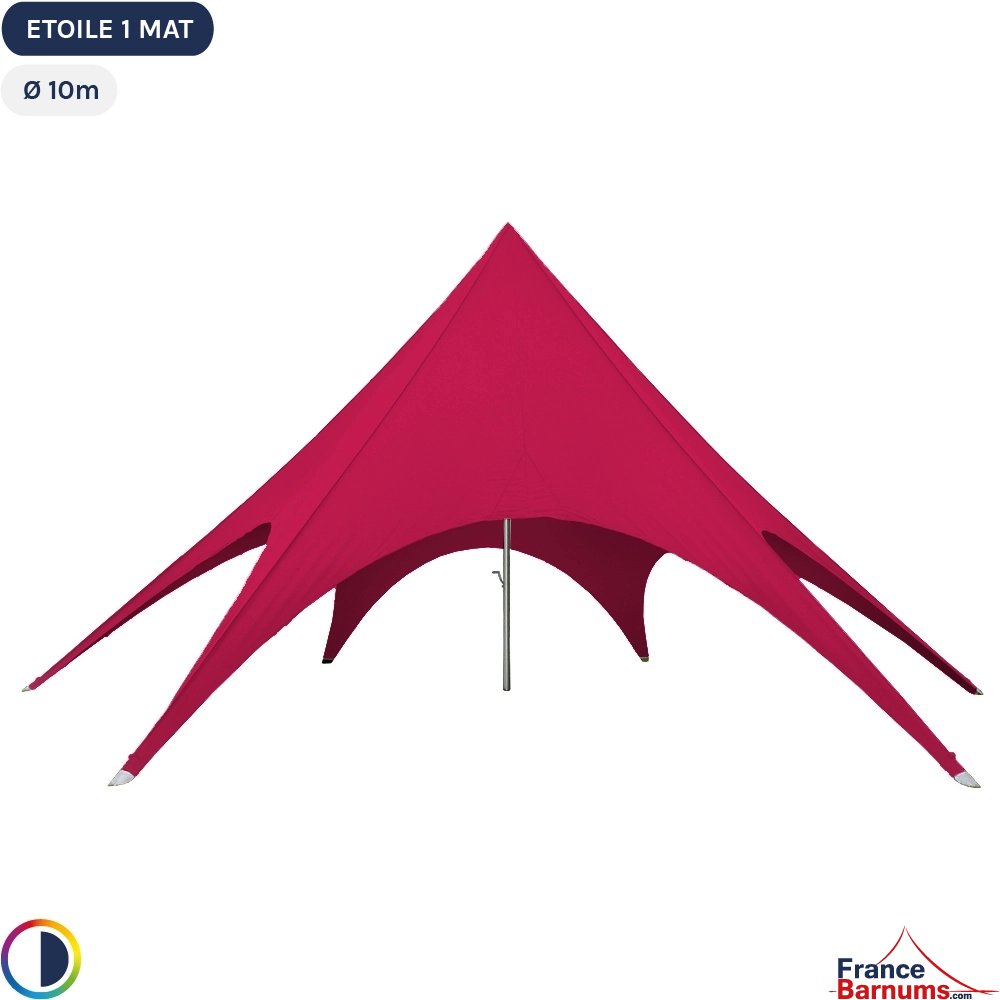 Tente étoile rouge diamètre 10m Tente étoile rouge diamètre 10m