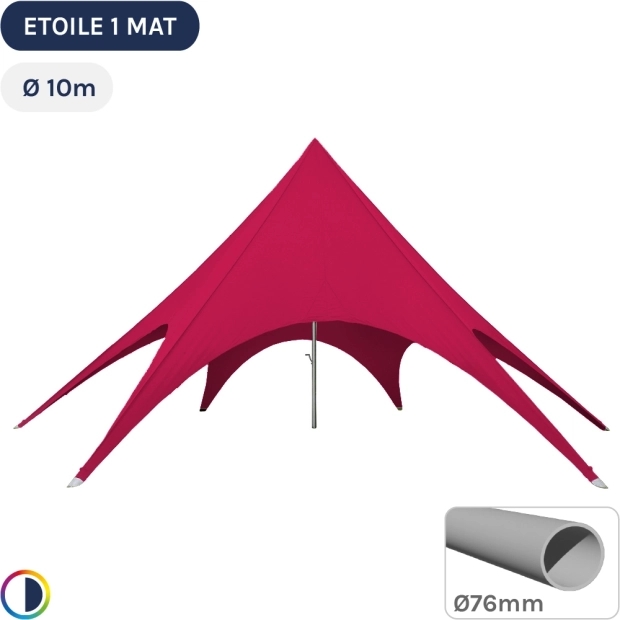 Tente de réception - Tente étoile ROUGE Ø10m