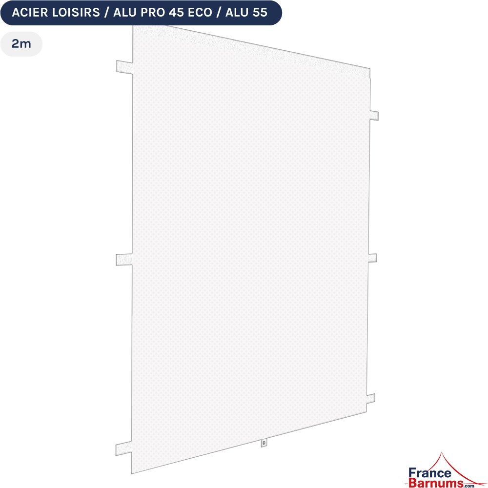 Paroi porte 2m blanc 300g pour barnum pliant Acier Semi-Pro Paroi porte 2m blanc 300g pour barnum pliant Acier Semi-Pro