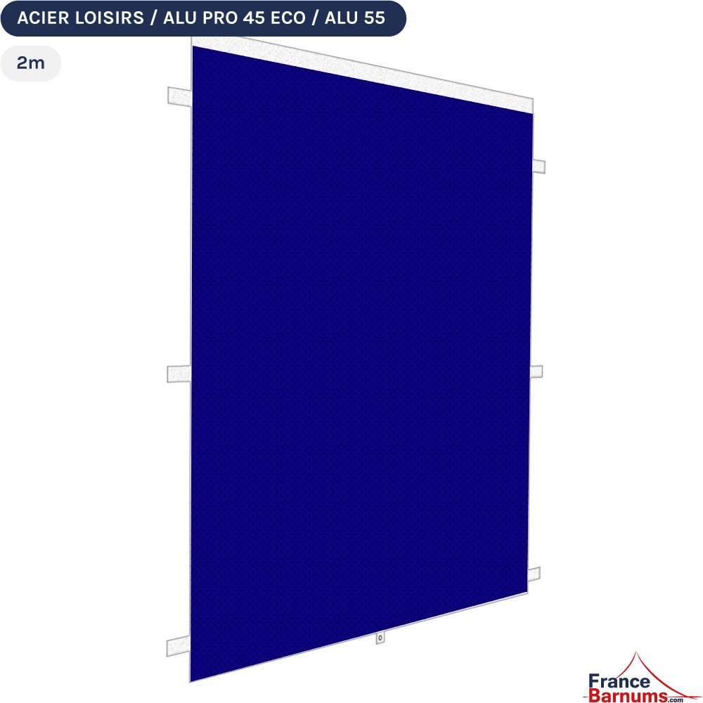 Paroi porte 2m bleu 300g pour barnum pliant Acier Semi-Pro Paroi porte 2m bleu 300g pour barnum pliant Acier Semi-Pro