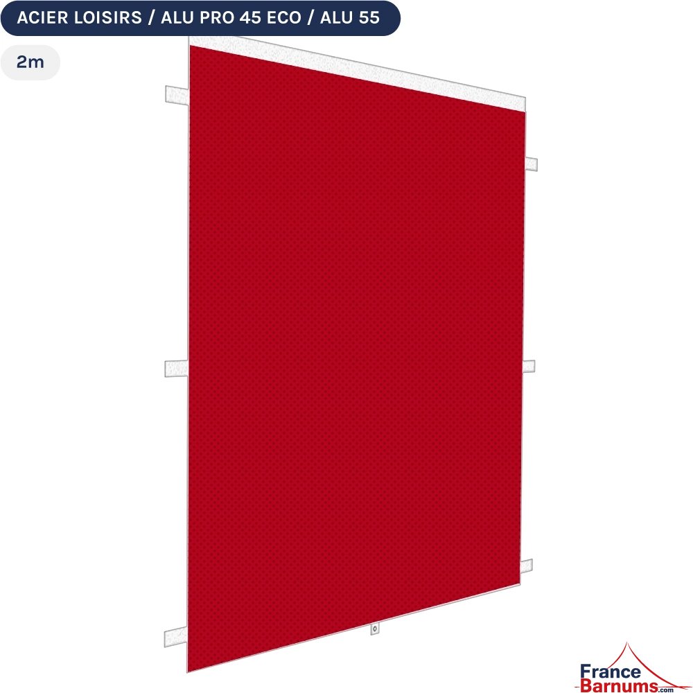 Paroi porte 2m rouge 300g pour barnum pliant Acier Semi-Pro Paroi porte 2m rouge 300g pour barnum pliant Acier Semi-Pro