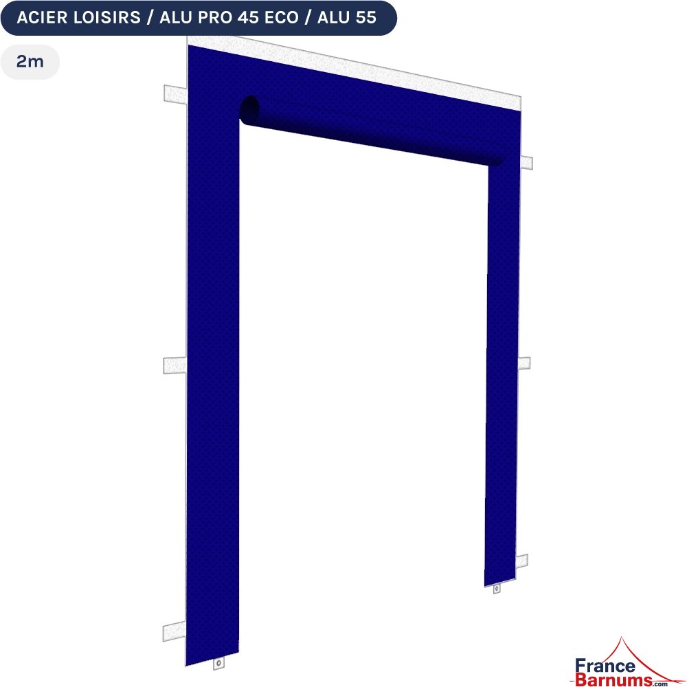 Paroi porte 2m bleu 300g pour barnum pliant Acier Semi-Pro Paroi porte 2m bleu 300g pour barnum pliant Acier Semi-Pro