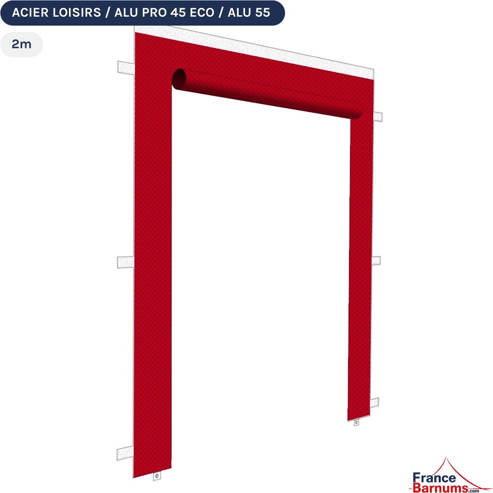 Paroi porte 2m rouge 300g pour barnum pliant Acier Semi-Pro Paroi porte 2m rouge 300g pour barnum pliant Acier Semi-Pro