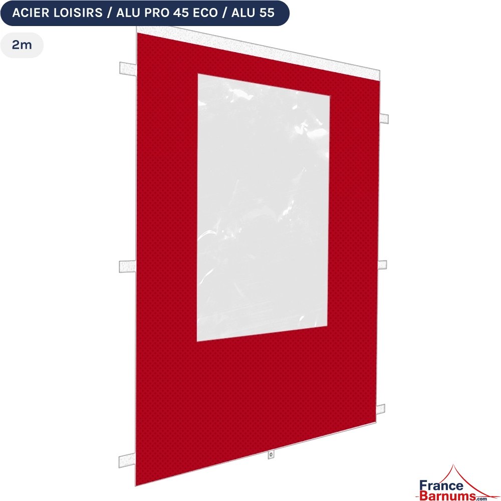 Paroi fenetre 2m rouge 300g pour barnum pliant Acier Semi-Pro Paroi fenetre 2m rouge 300g pour barnum pliant Acier Semi-Pro