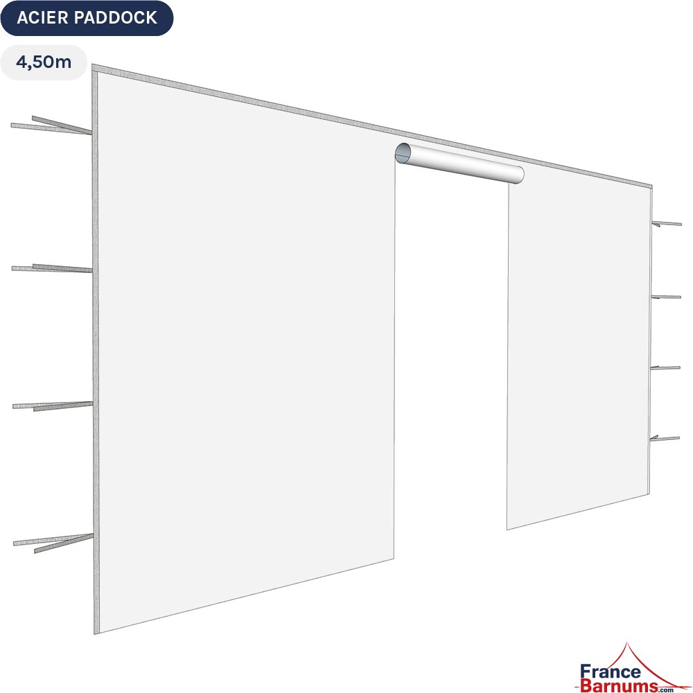Paroi de 4,5m Porte blanche - Toile oxford 290gr/m²