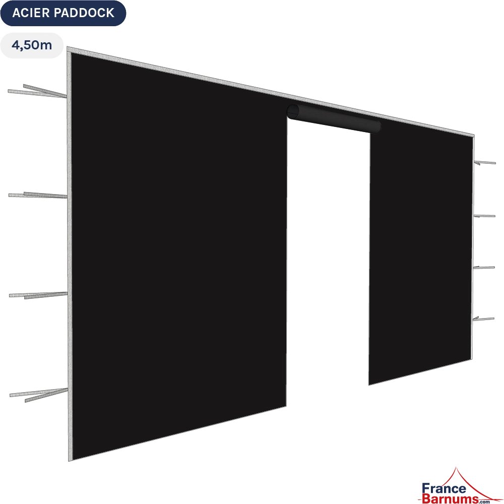 Paroi de 4,5m Porte noire - Toile oxford 290gr/m²