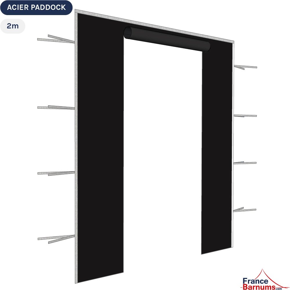 Paroi de 2m Porte noire - Toile oxford 290gr/m² Paroi de 2m Porte noire - Toile oxford 290gr/m²
