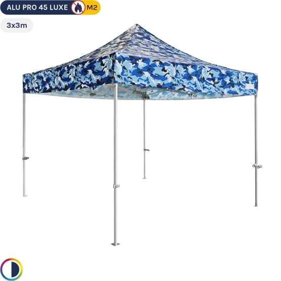 Tente chasse camouflage - Tente Pliante professionnel camouflage bleu 3x3m aluminium norme M2