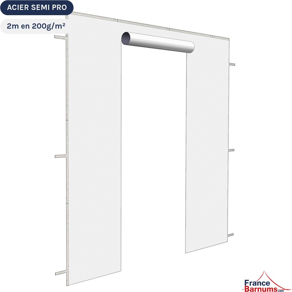 Gamme Acier semi-pro avec Mur de 2m Porte - 200gr/m² blanc Gamme Acier semi-pro avec Mur de 2m Porte - 200gr/m² blanc