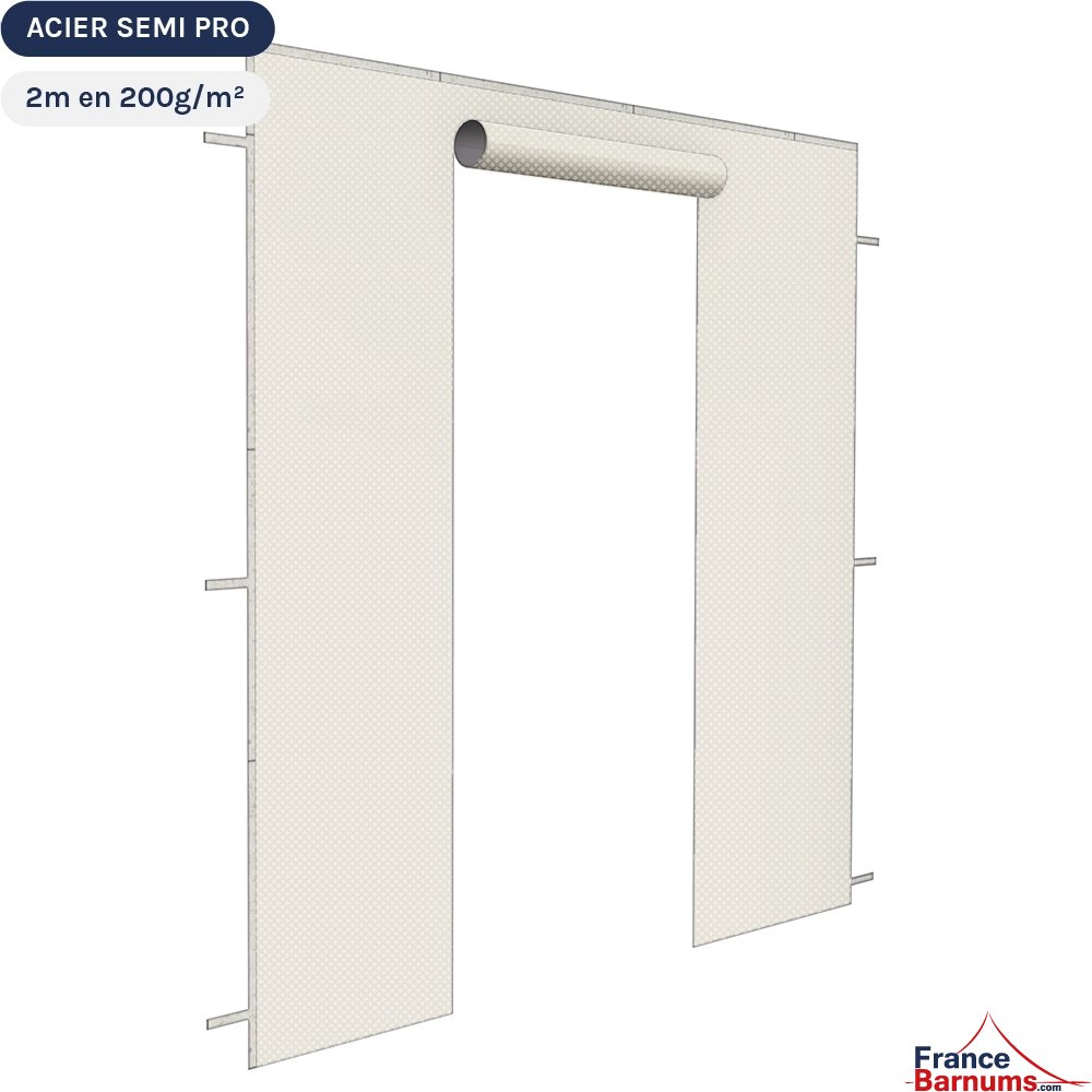 Gamme Acier semi-pro avec Mur de 2m Porte - 200gr/m² beige