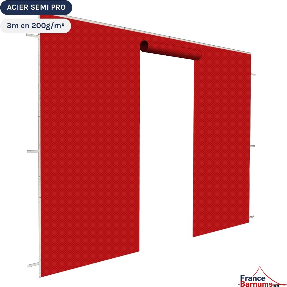 Gamme Acier semi-pro avec Mur de 3m Porte - 200gr/m² rouge