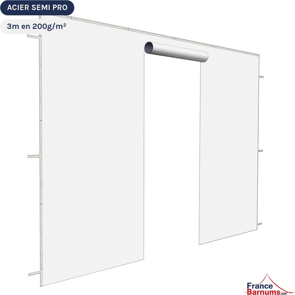 Gamme Acier semi-pro avec Mur de 3m Porte - 200gr/m² blanc Gamme Acier semi-pro avec Mur de 3m Porte - 200gr/m² blanc