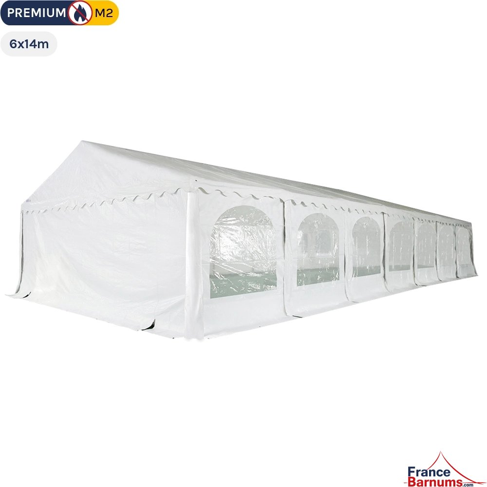 Tente de réception - Chapiteau PREMIUM en PVC de 6m x 14m avec Tubes de 50mm