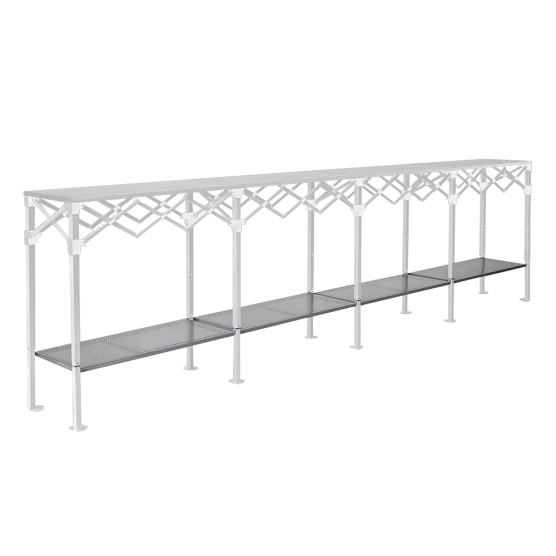 4 Plateaux ajourés à ajuster sur le niveau inférieur de Table Comptoir Pliante acier 4m x 40cm 4 Plateaux ajourés à ajuster sur le niveau inférieur de Table Comptoir Pliante acier 4m x 40cm