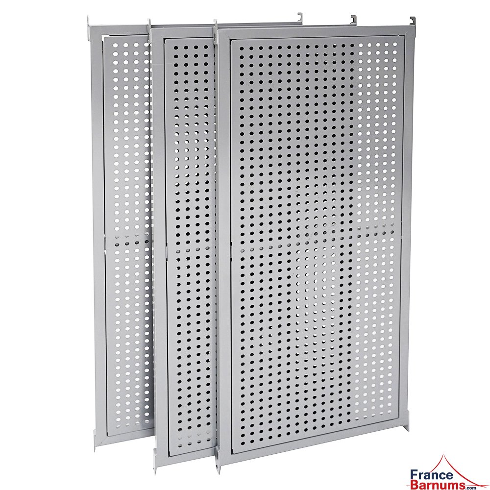 3 Plateaux ajourés pour Table Comptoir Pliante acier 3m x 40cm
