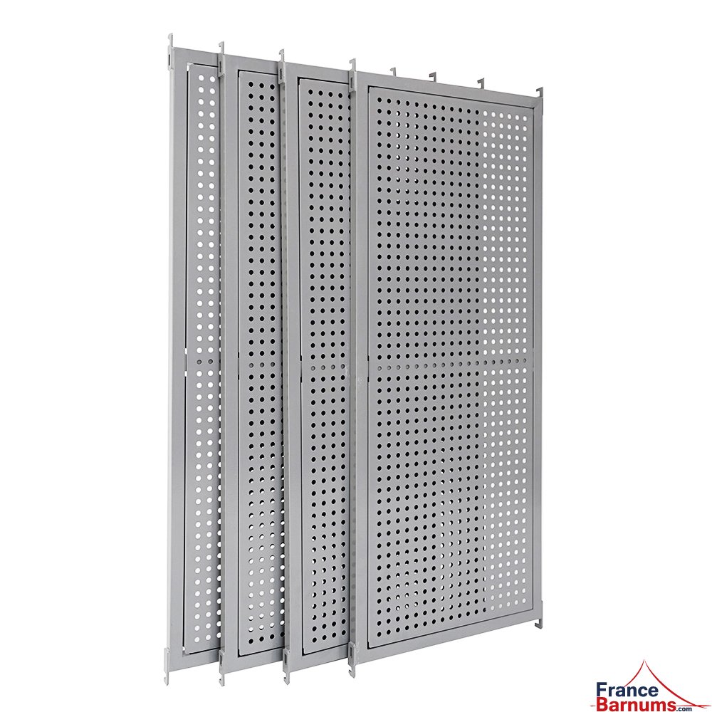 4 Plateaux ajourés pour Table Comptoir Pliante acier 4m x 40cm