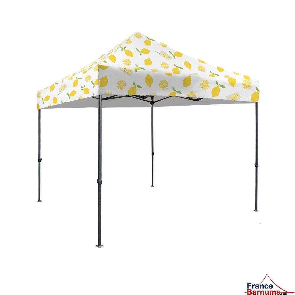 Impressions sur toits de barnums pliants Collection CAPSULE été 2024 - Série CITRON - Acier Paddock