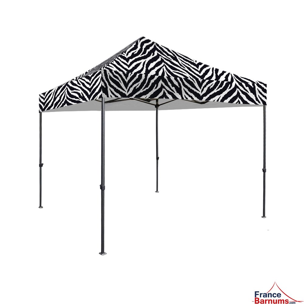 Impressions sur toits de barnums pliants Collection CAPSULE été 2024 - Série Zèbre - Acier Paddock