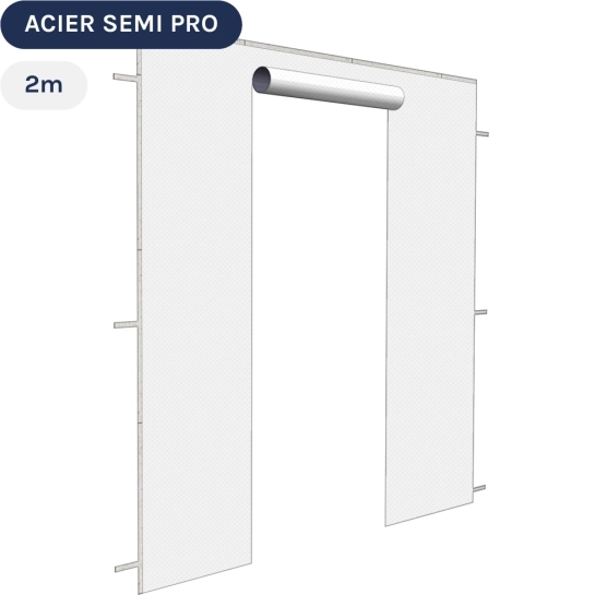 Paroi porte blanche 320g pour barnum pliant Acier Semi-Pro