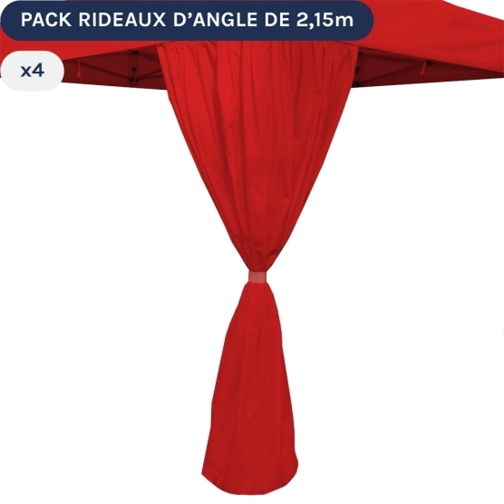 Rideau d'angle pour barnum pliant 4x4m, 4x6m ou 4x8m - lot de 4 - plusieurs couleurs