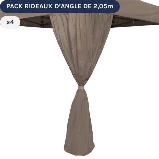 Rideau d'angle pour barnum pliant 3x3m, 3x4,5m ou 3x6m - lot de 4 - plusieurs couleurs