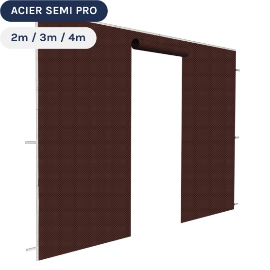 Paroi porte 3m cacao 180g pour barnum pliant Acier Semi-Pro