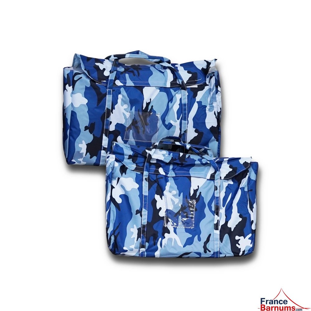 Sacs de rangement pour tente pliante maritime - Stand Acier Premium M2 3x3m camouflage bleu + Pack coté 380gr/m²