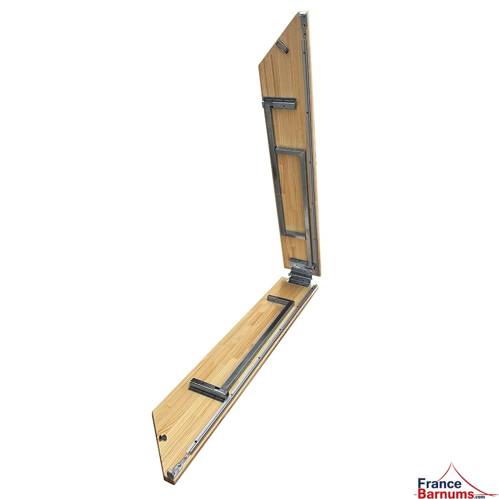 Comptoir buvette pliant sur charnière en bois verni de 4 m