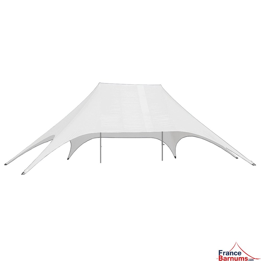 tente étoile imprimée L14m / 10m avec 2 mâts