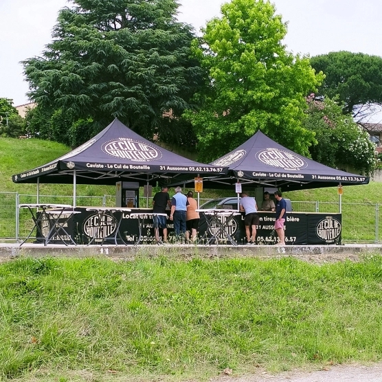 Barnum buvette pliante personnalisée ALU PRO 55 AUVENT 3x3m ou 4x4m