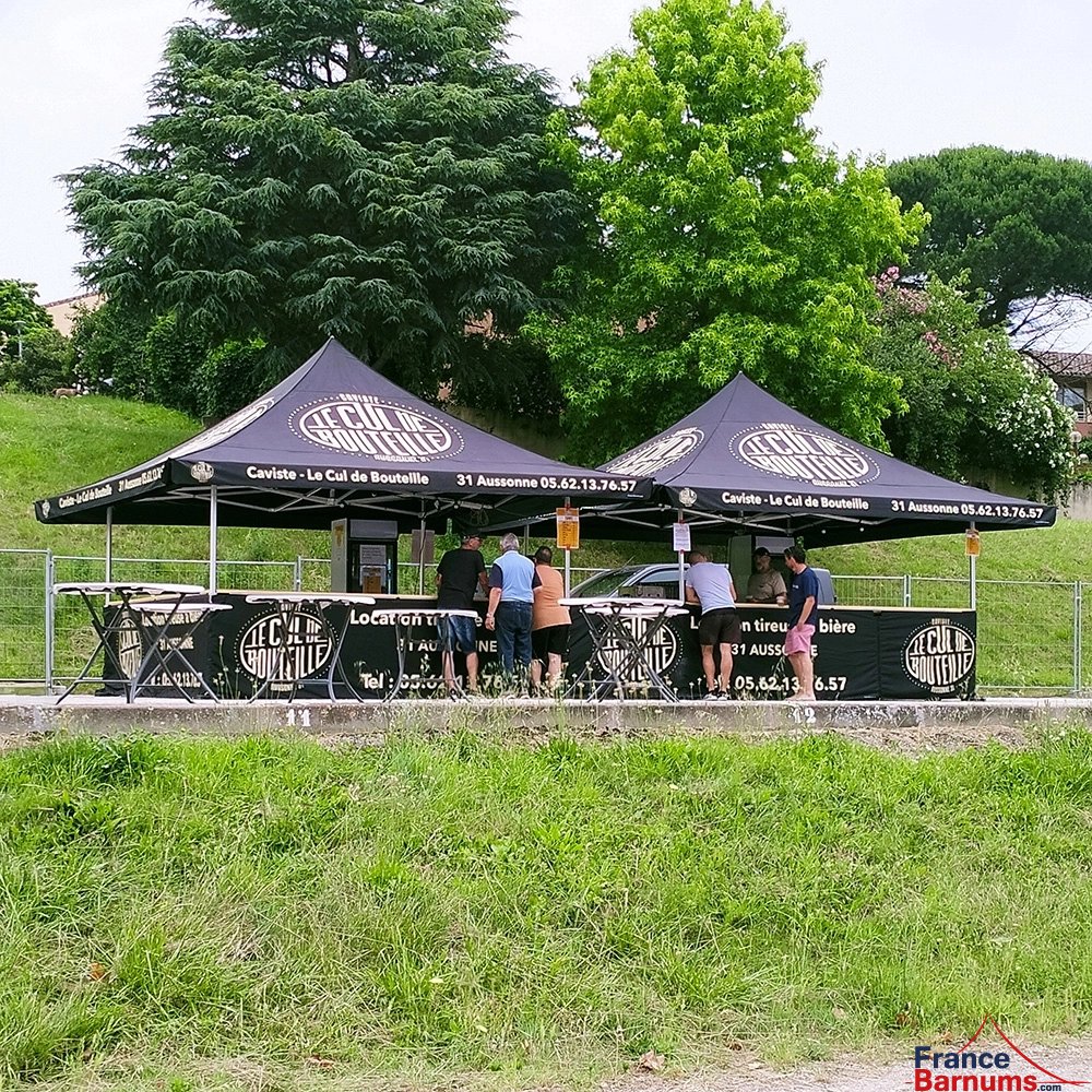 Barnum buvette pliante personnalisée ALU PRO 55 AUVENT 3x3m ou 4x4m