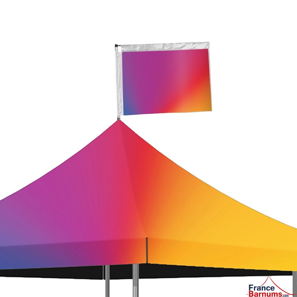 Drapeau imprimable recto verso pour stand buvette auvent