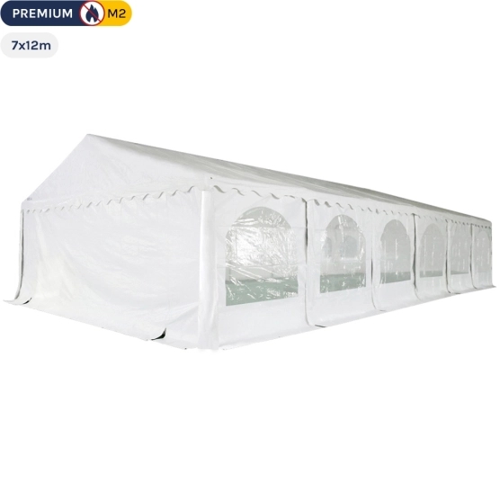 Tente de réception - Chapiteau PREMIUM en PVC de 7m x 12m avec Tubes de 50mm
