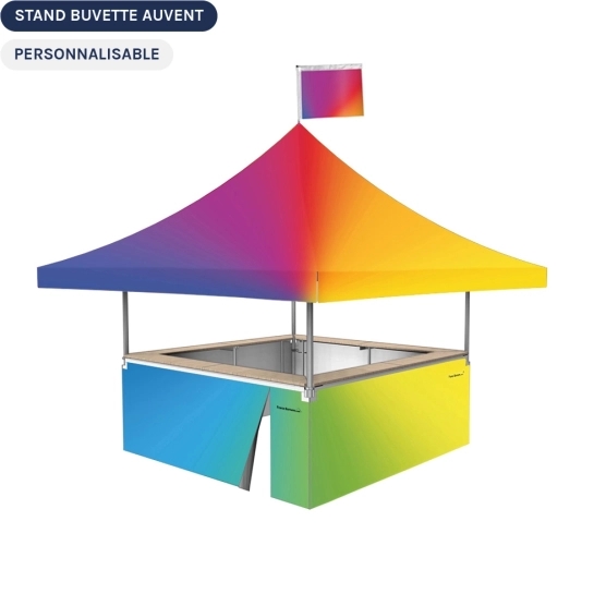 Tente buvette pliante personnalisée ALU PRO 55 AUVENT 3x3m