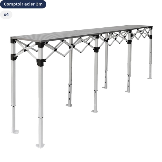 4 comptoirs buvette en acier