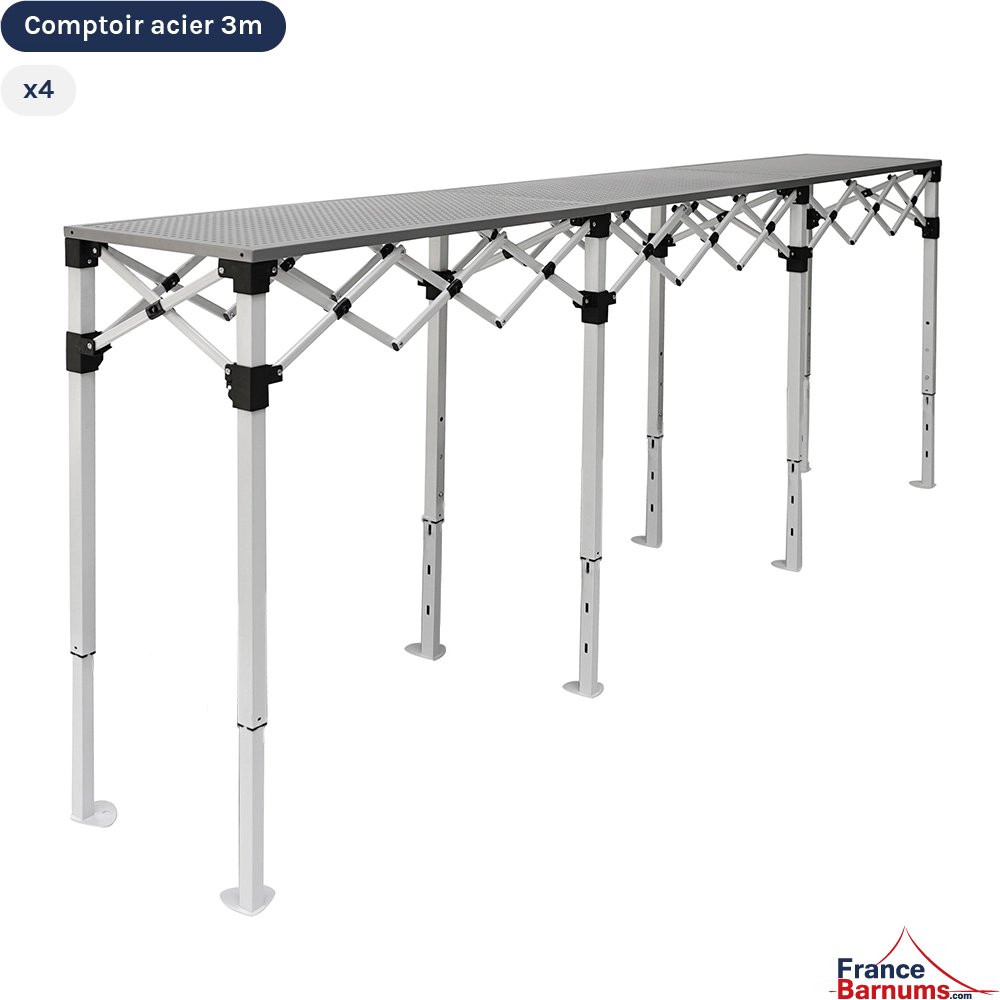 4 comptoirs buvette en acier