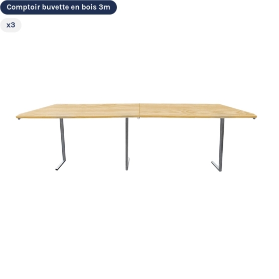 3 comptoirs buvette en bois pour Barnum pliant stand buvette modulable 3x3m ALU PRO 45 LUXE