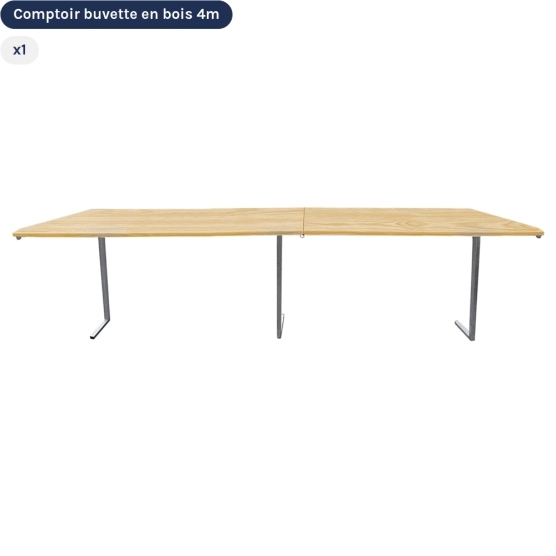 Comptoir buvette en bois pour Barnum pliant stand buvette 4x4m