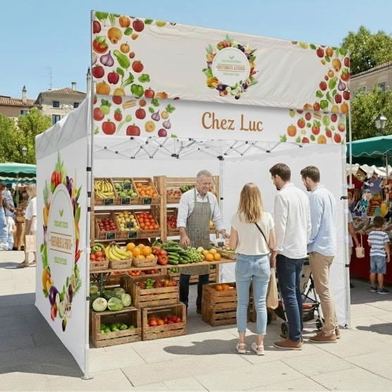 Bannière de communication imprimable pour tente pliante de 3m