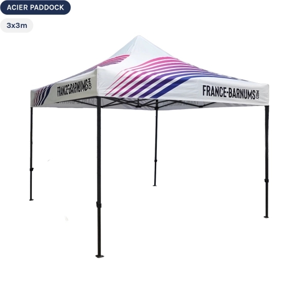 Tente Pliante Acier Paddock 3mx3m IMPRIMEE PURPLE