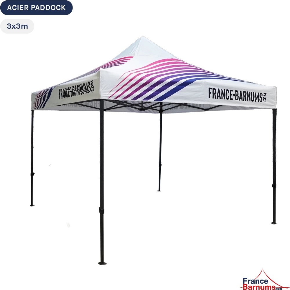 Tente Pliante Acier Paddock 3mx3m IMPRIMEE PURPLE