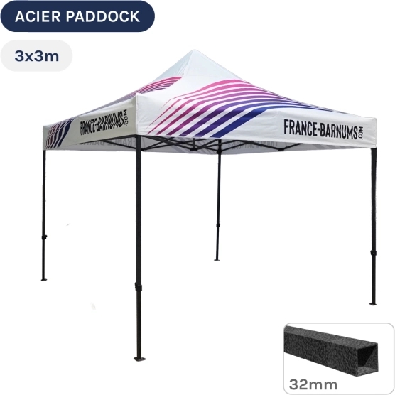 Barnum Pliant - Tente Acier Paddock 3mx3m IMPRIMEE PURPLE
