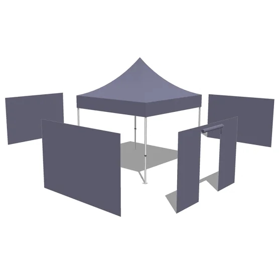 Tonnelle Pliante - Tente Acier Paddock 3mx3m IMPRIME avec porte - Pack 4 cloisons