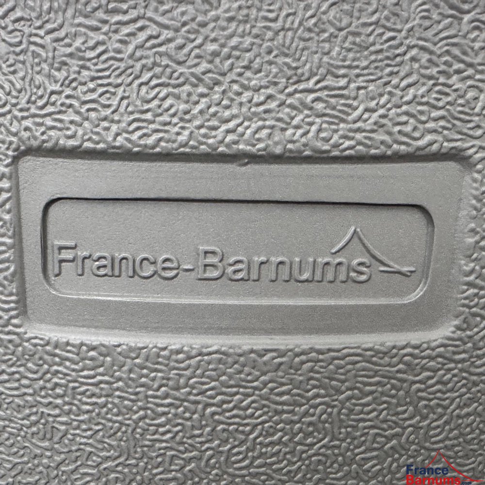 chaise pliante grise logo