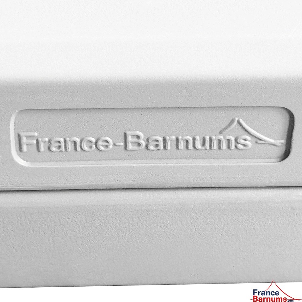 banc pliant blanc logo
