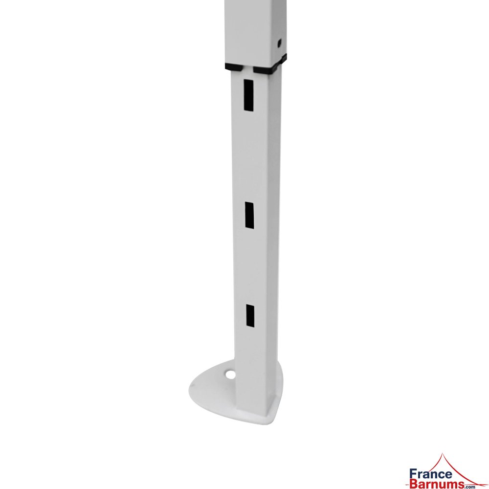 Structure pliante de la table comptoir de 3m sur 2 niveaux de 40cm et ses encoches sur pied télescopique