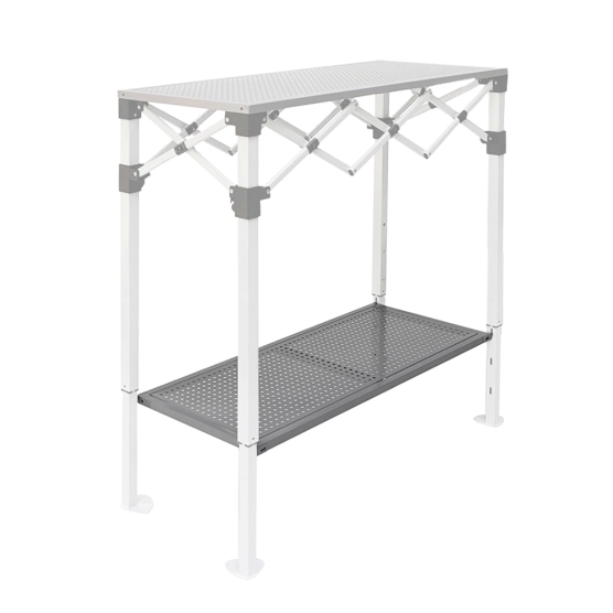 1 Plateau ajouré à ajuster sur le niveau inférieur de Table Comptoir Pliante acier 1m x 40cm