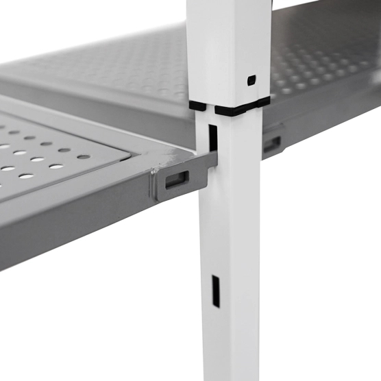 Structure pliante de la table comptoir de 3m sur 2 niveaux de 40cm et ses encoches pour le second niveau