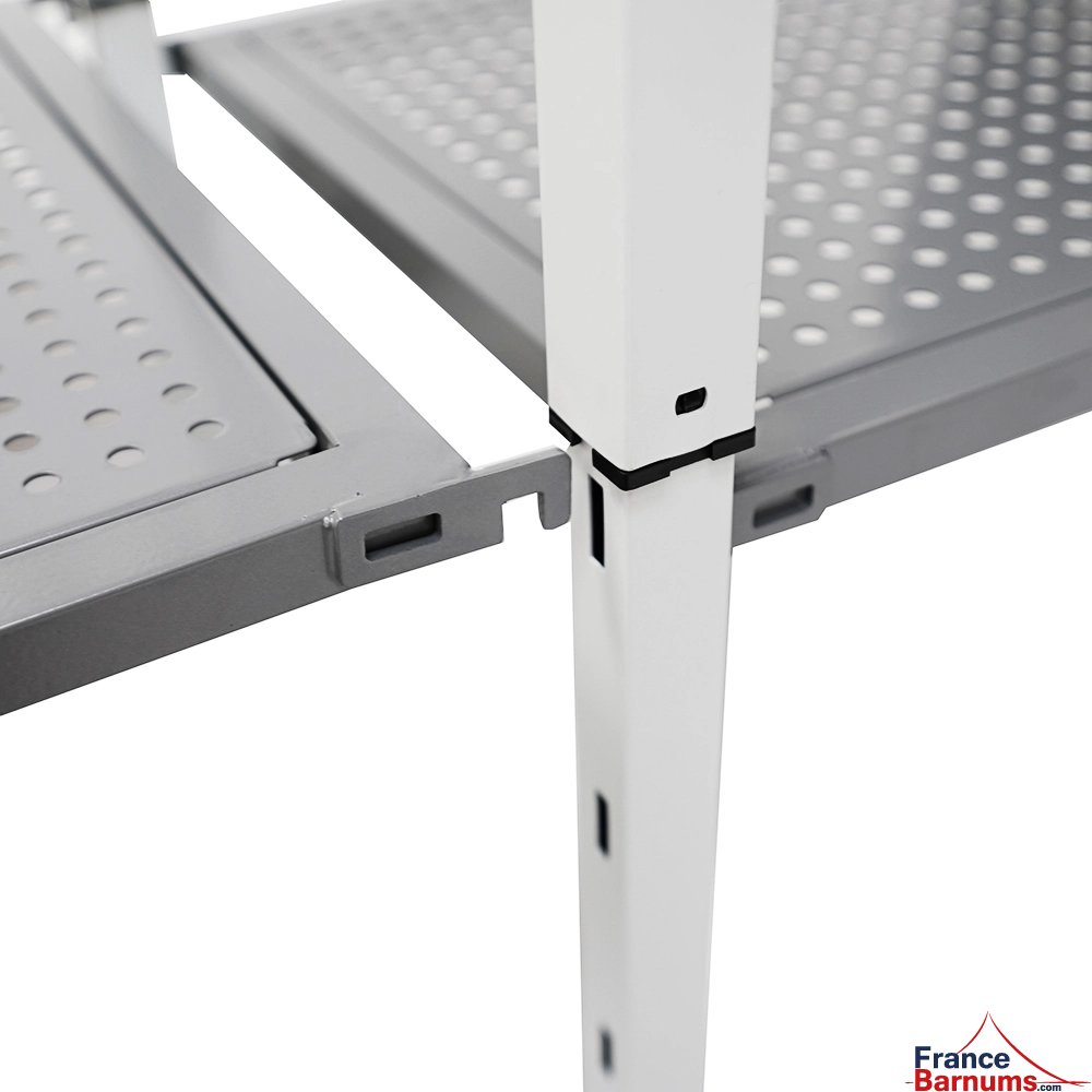 structure pliante de la table comptoir de 3m sur 2 niveaux de 40cm et ses encoches pour le second niveau